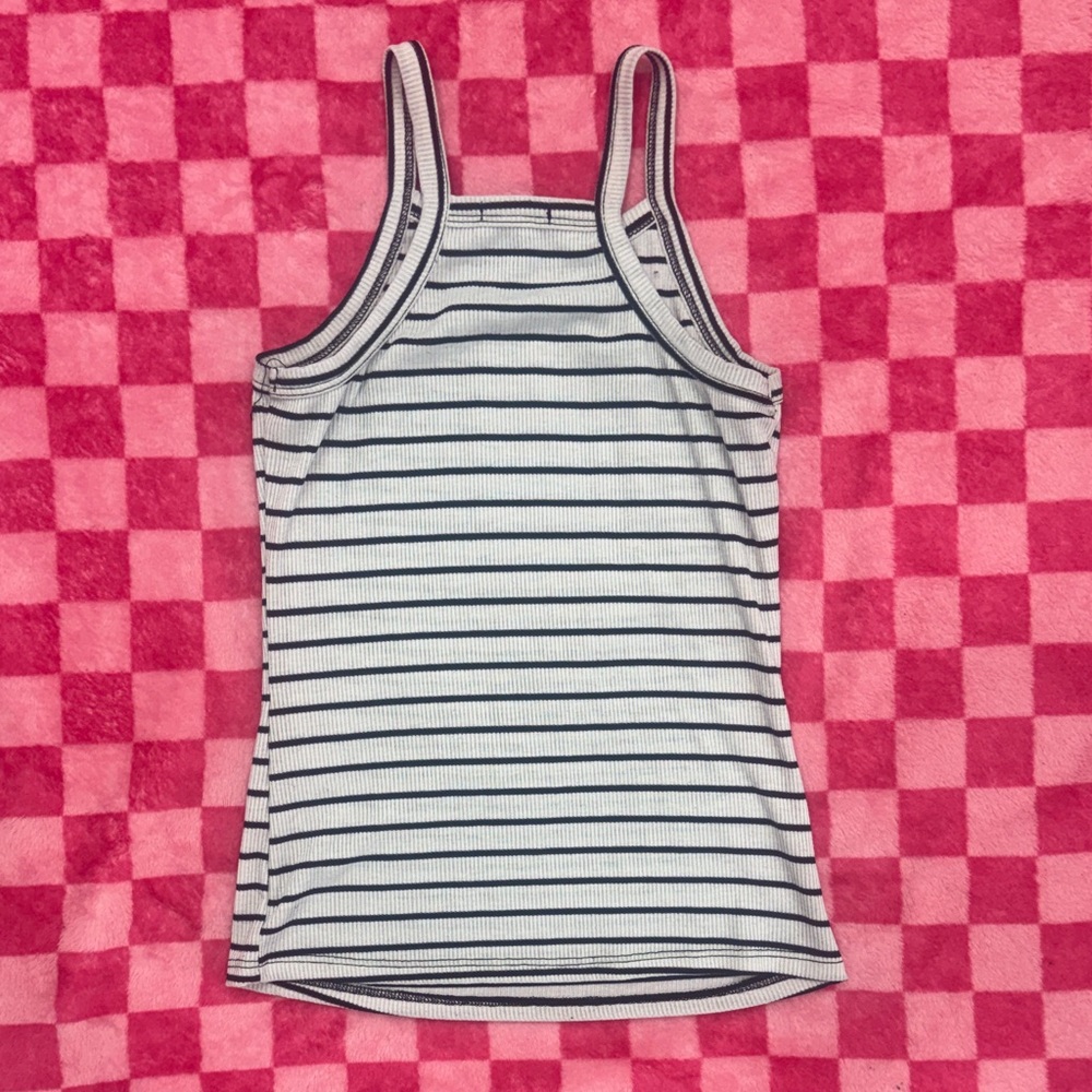 Rue21 White and Black Striped Ribbed Tank - Picture 5 of 5